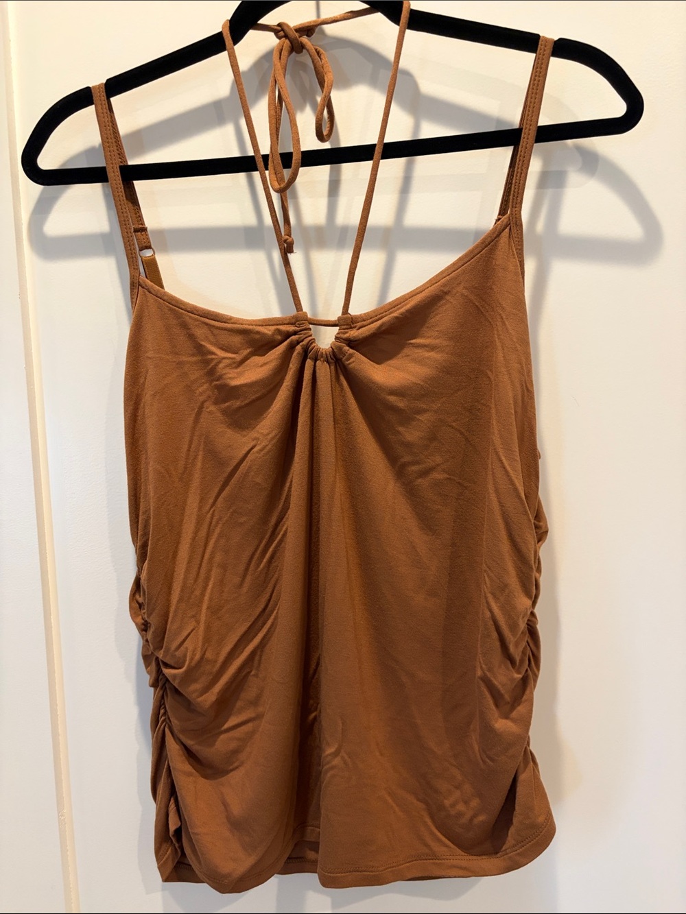 Old Navy Halter Ruched Camisole w/Adjustable Straps - Rust